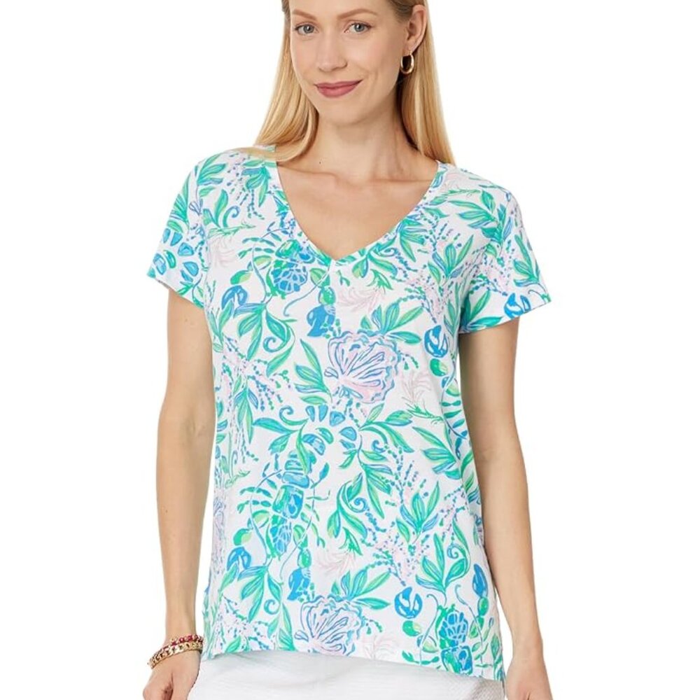 Lilly Pulitzer Meredith Tee - Resort White Just A Pinch NWT      size MEDIUM
